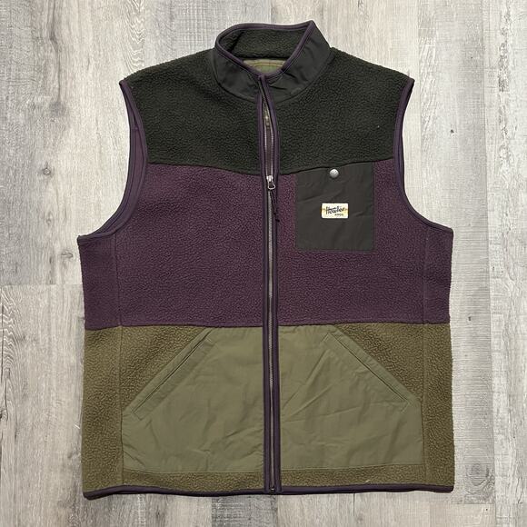 Howler Bros Men's Full Zip Free Range Purple Color Block Fleece Sleeveless Vest - Picture 1 of 4